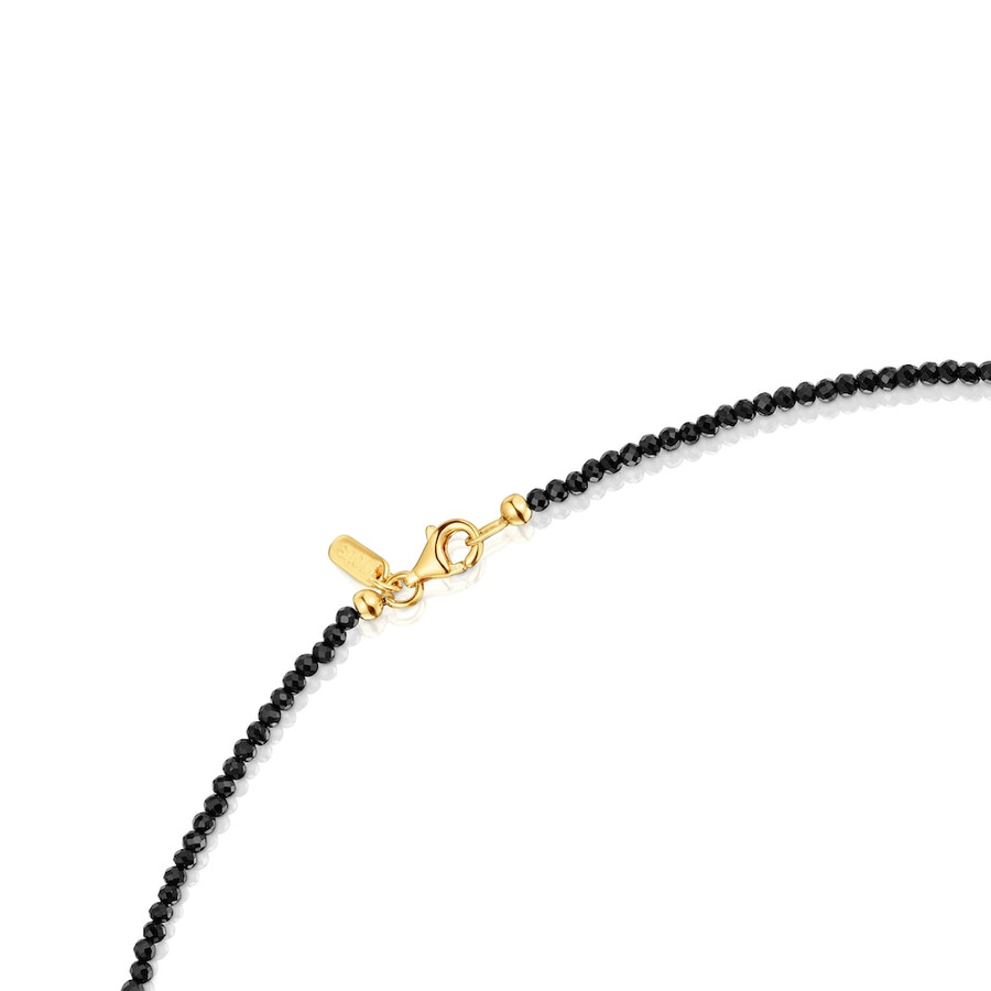 choker bold bear con placcatura in oro 18kt su argento onice e pietre preziose