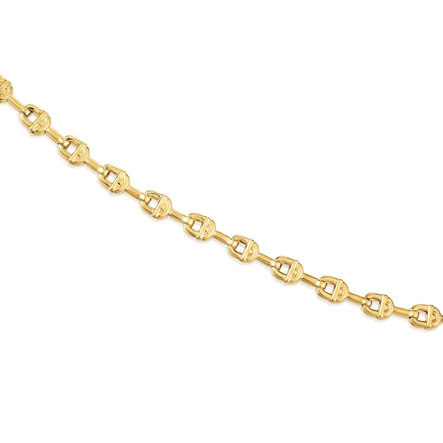 collana corta placcata in oro 18kt con logo in argento tous manifesto