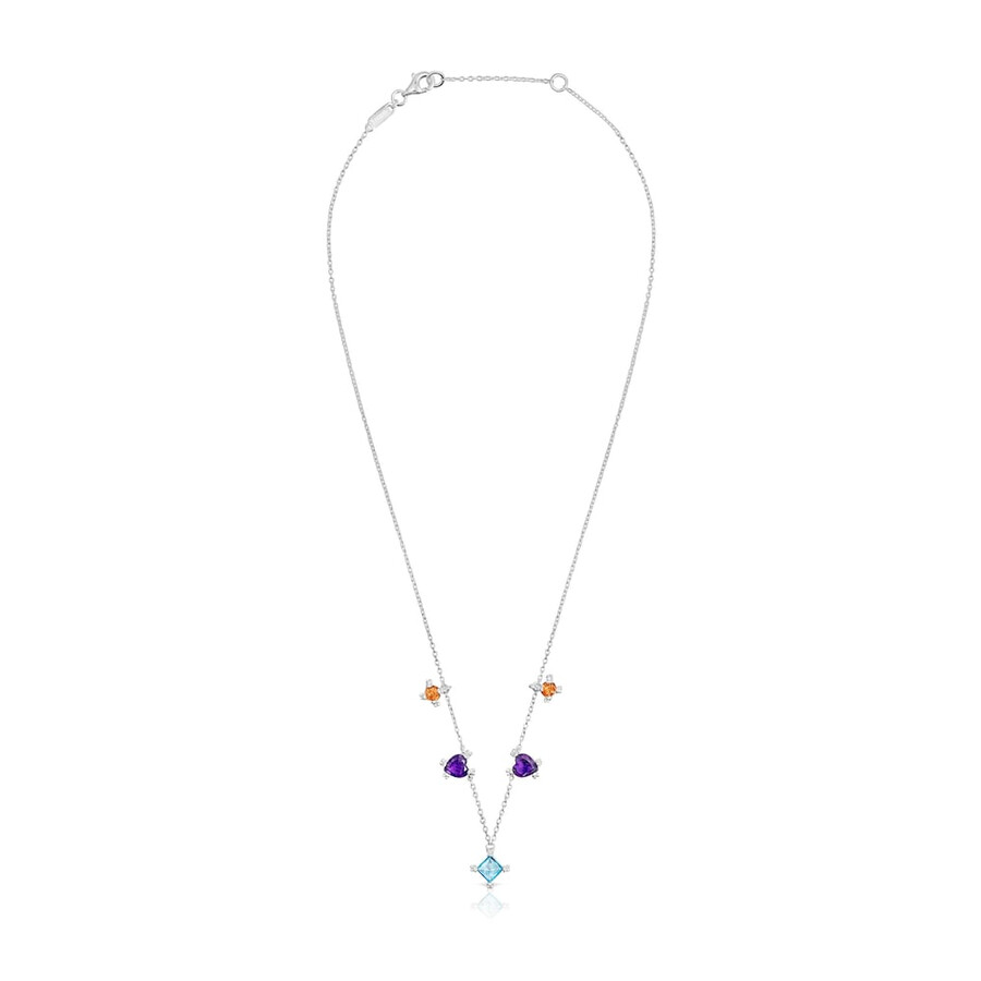 girocollo in argento con pietre preziose pillole di colore