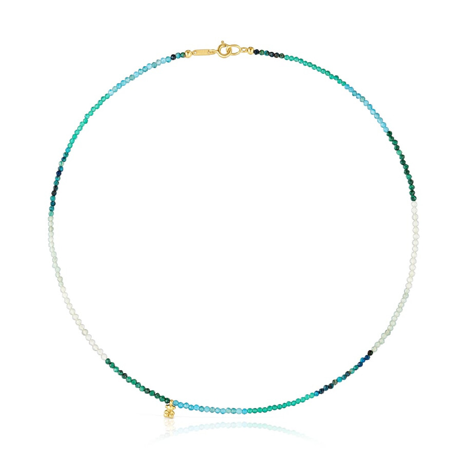 collana corta placcata in oro 18kt su argento con tormaline bold bear