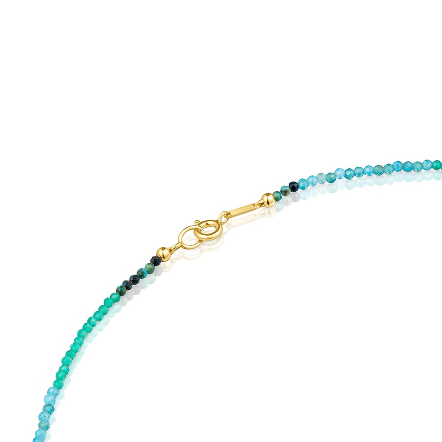 collana corta placcata in oro 18kt su argento con tormaline bold bear