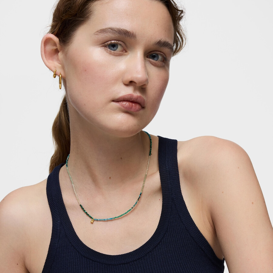 collana corta placcata in oro 18kt su argento con tormaline bold bear