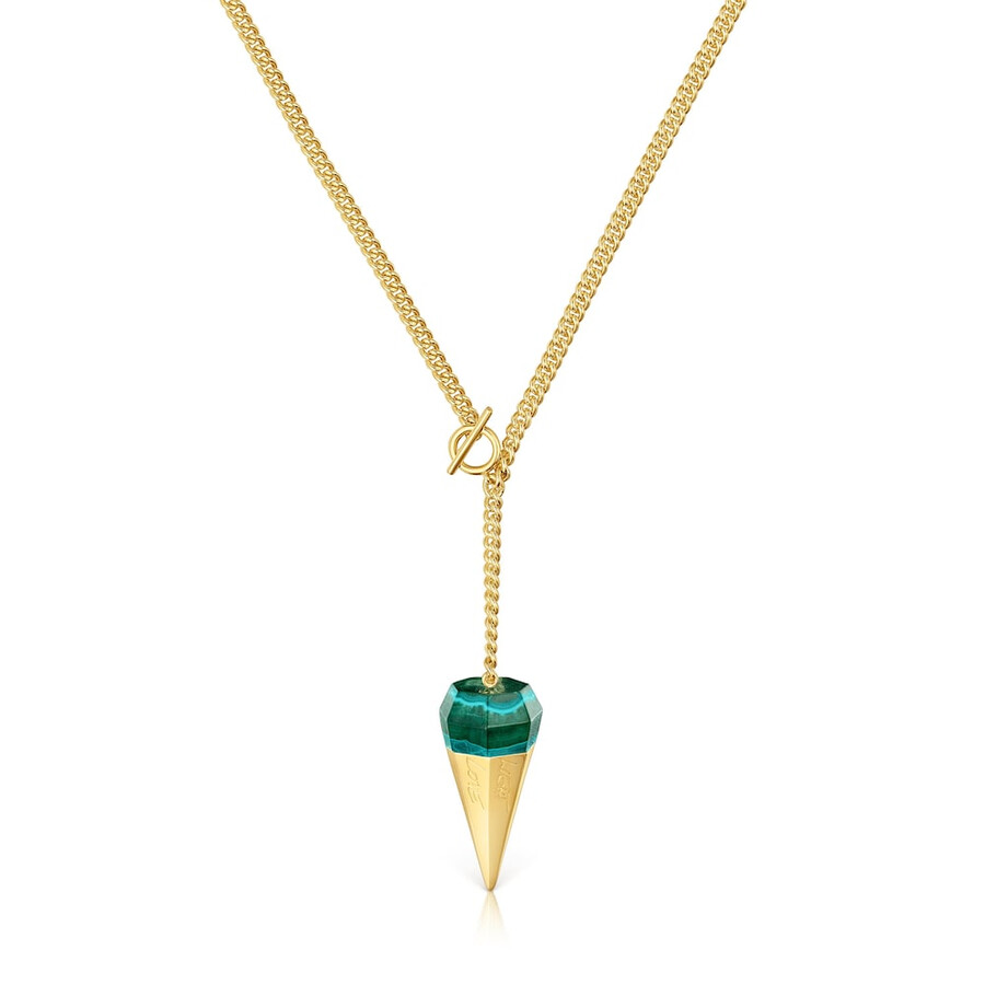 collana corta placcata oro 18kt su argento con malachite crisocolla tous x lea colombo