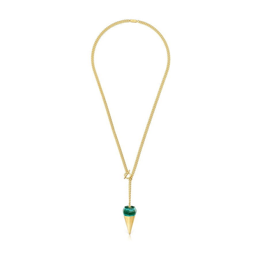 collana corta placcata oro 18kt su argento con malachite crisocolla tous x lea colombo