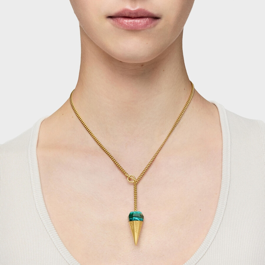 collana corta placcata oro 18kt su argento con malachite crisocolla tous x lea colombo