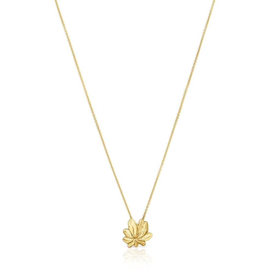 collana corta placcata in oro 18kt su argento con motivo yagrumo