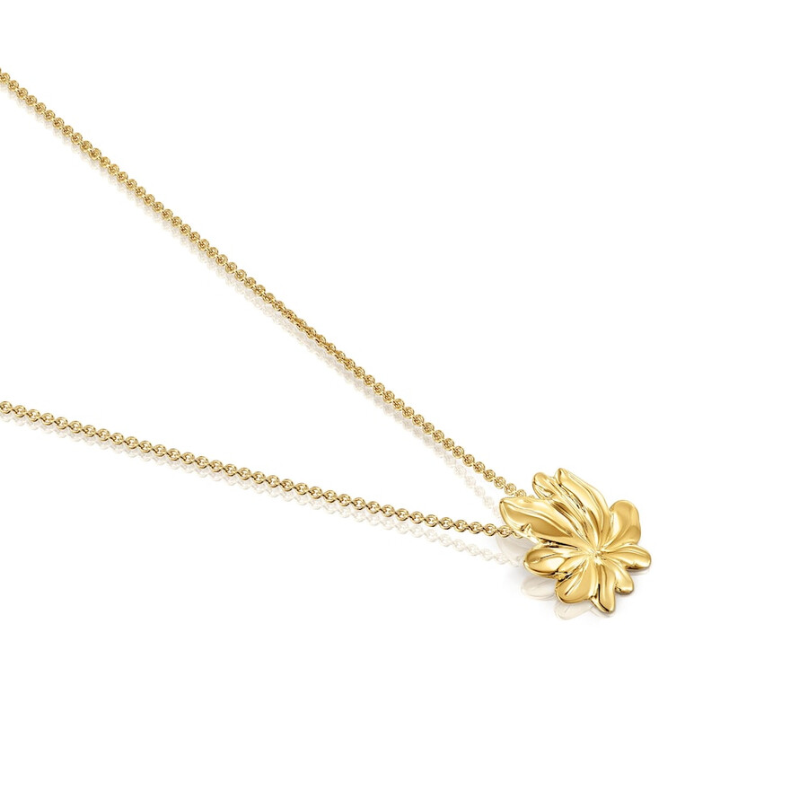 collana corta placcata in oro 18kt su argento con motivo yagrumo