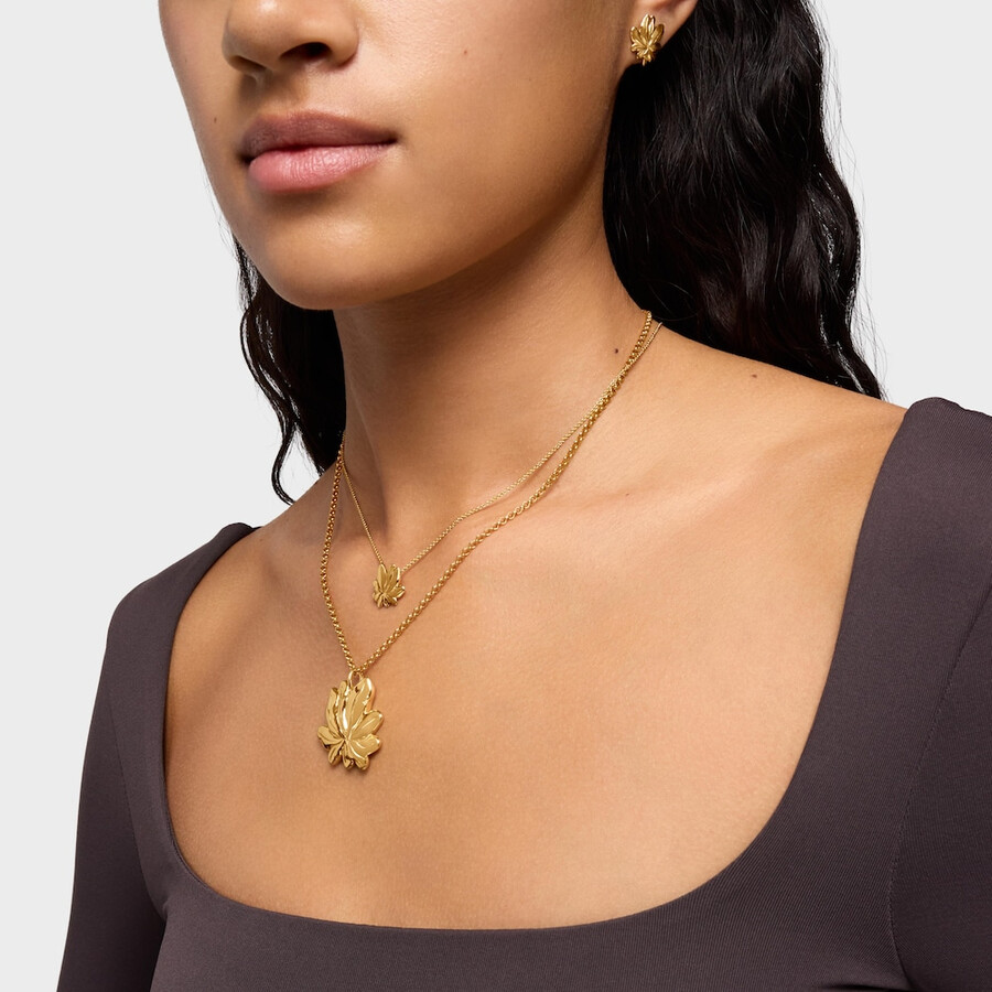 collana corta placcata in oro 18kt su argento con motivo yagrumo
