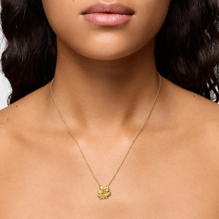 collana corta placcata in oro 18kt su argento con motivo yagrumo