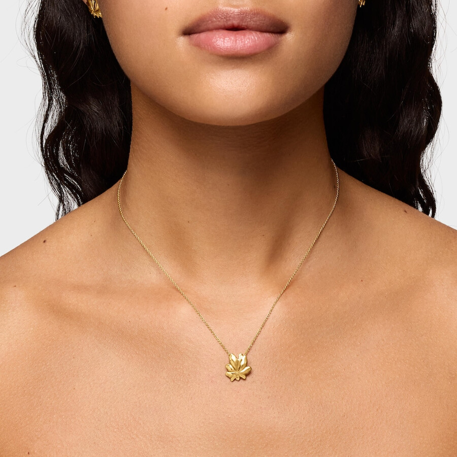 collana corta placcata in oro 18kt su argento con motivo yagrumo