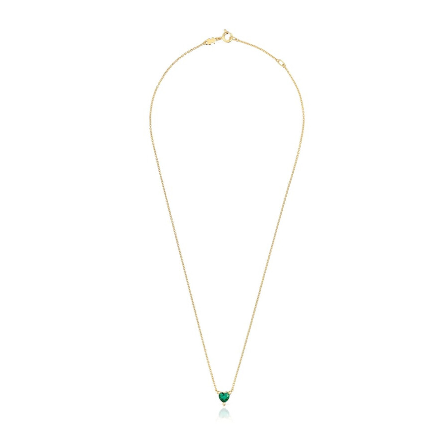 collana corta placcata in oro 18kt su argento con smeraldo coltivato in laboratorio garden of love lgg