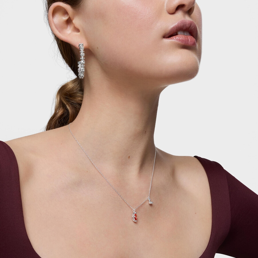 collana corta con motivo a orso in argento e zaffiro arancione bold bear lgg coltivato in laboratorio