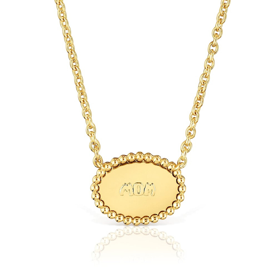collana corta con placcatura in oro 18kt su placca in argento tous mom