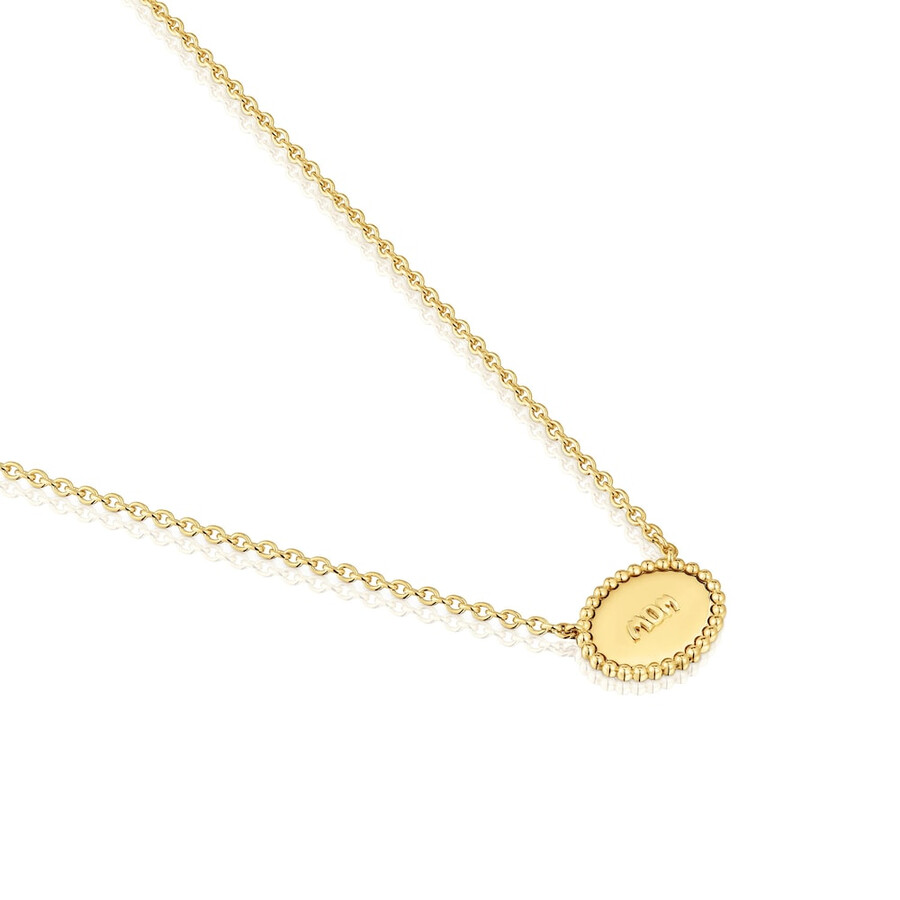 collana corta con placcatura in oro 18kt su placca in argento tous mom