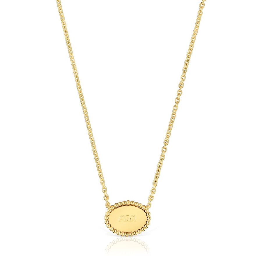 collana corta con placcatura in oro 18kt su placca in argento tous mom