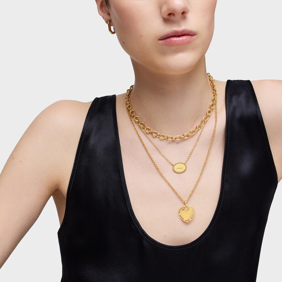 collana corta con placcatura in oro 18kt su placca in argento tous mom