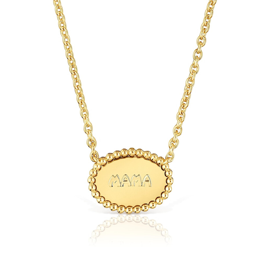 collana corta con placcatura in oro 18kt su placca in argento tous mama