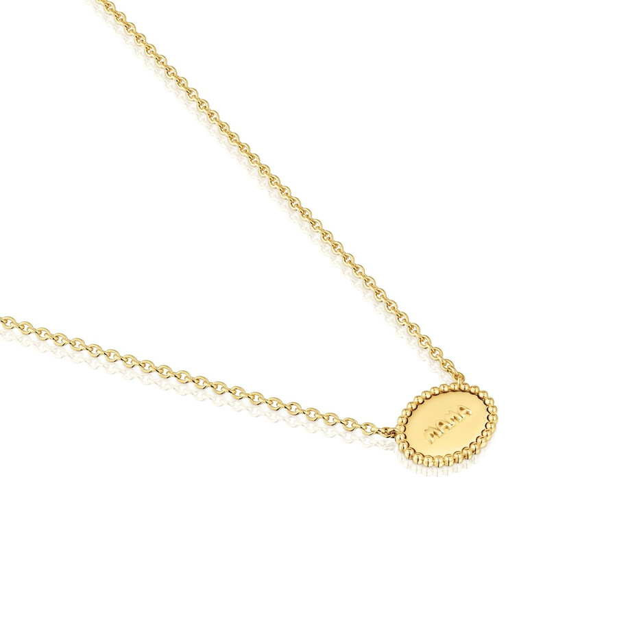 collana corta con placcatura in oro 18kt su placca in argento tous mama