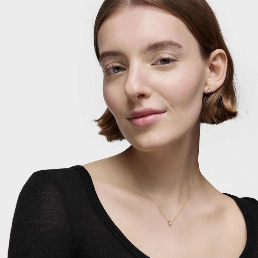 collana corta in oro con diamante di laboratorio garden of love lgd