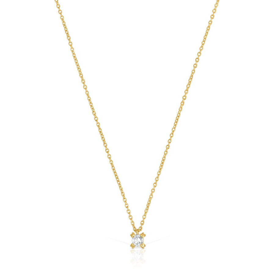 collana corta placcata in oro 18kt su argento con diamanti creati in laboratorio color pills