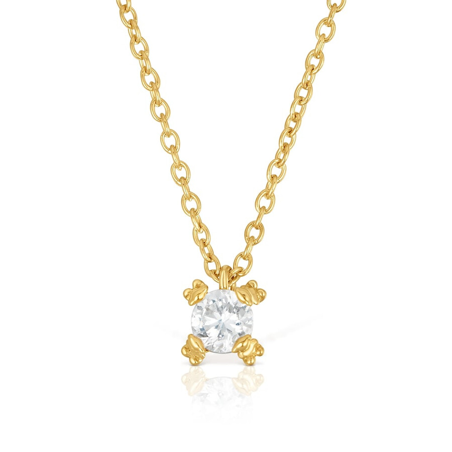 collana corta placcata in oro 18kt su argento con diamanti creati in laboratorio color pills