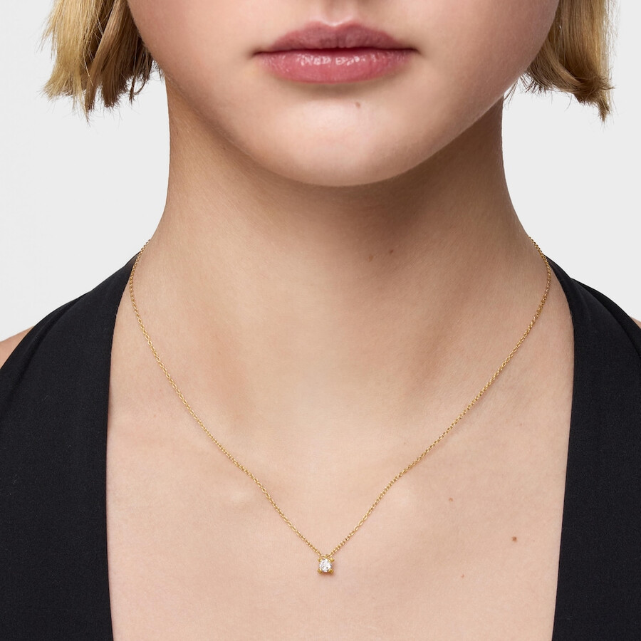 collana corta placcata in oro 18kt su argento con diamanti creati in laboratorio color pills