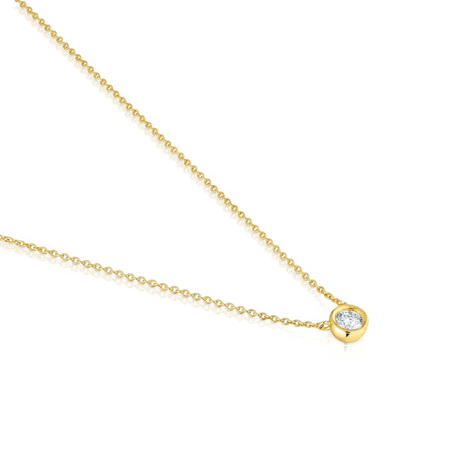 collana corta con placcatura in oro 18kt su argento e diamanti di laboratorio linea lgd