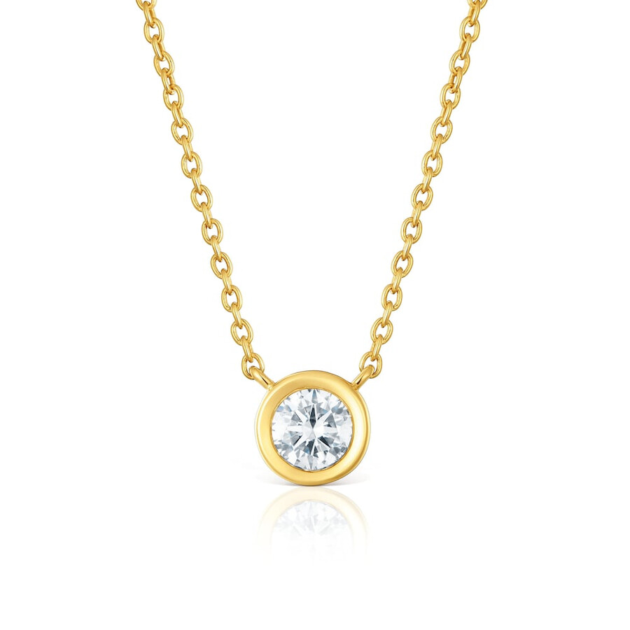 collana corta con placcatura in oro 18kt su argento e diamanti di laboratorio linea lgd