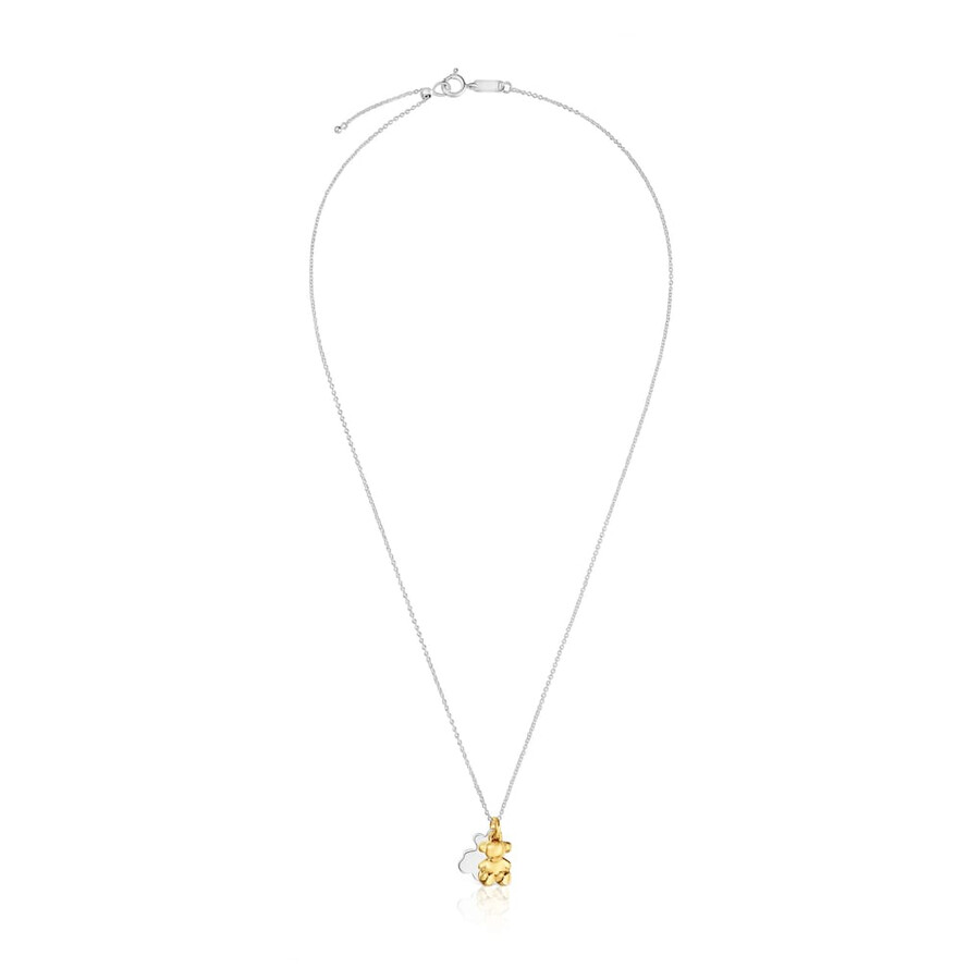collana bicolore con doppio orso bold bear