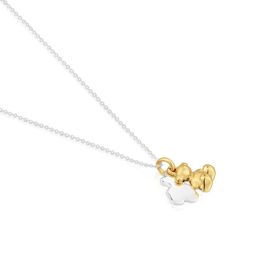 collana bicolore con doppio orso bold bear