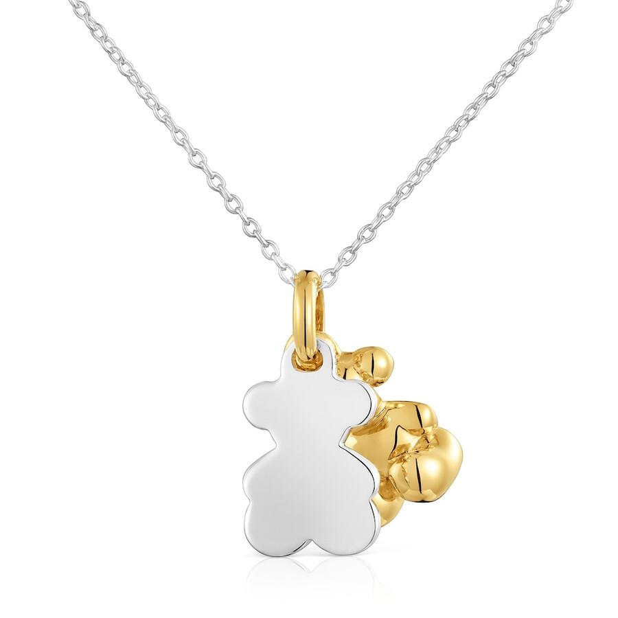 collana bicolore con doppio orso bold bear