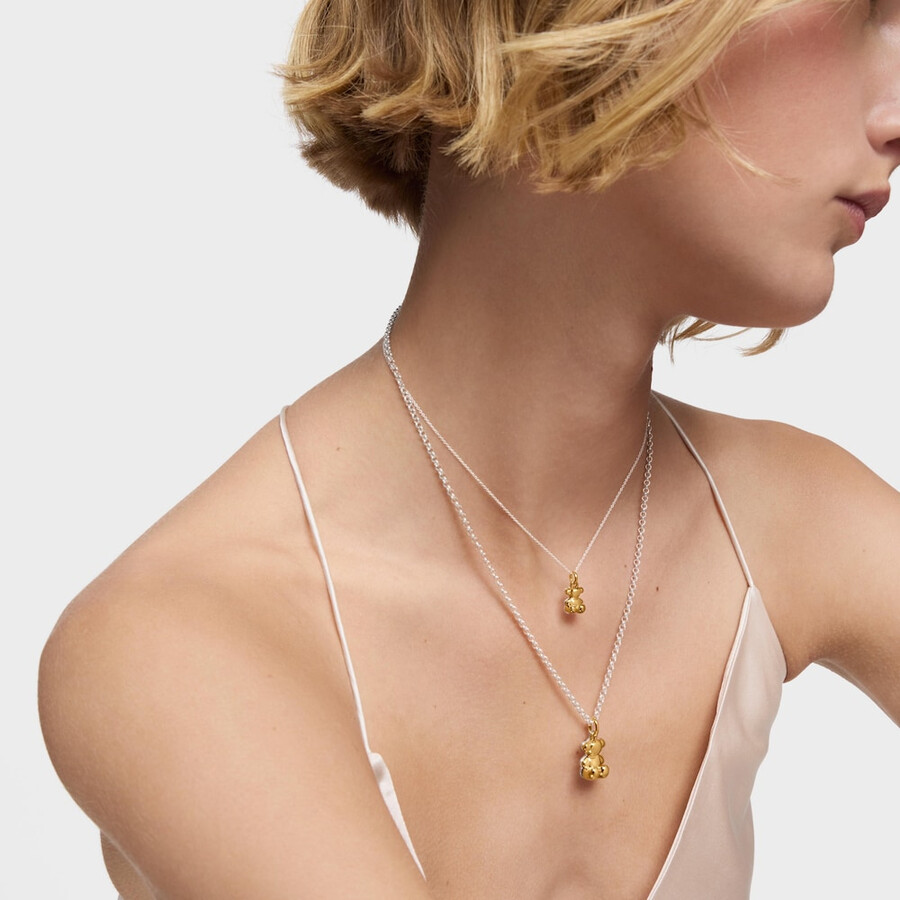 collana bicolore con doppio orso bold bear
