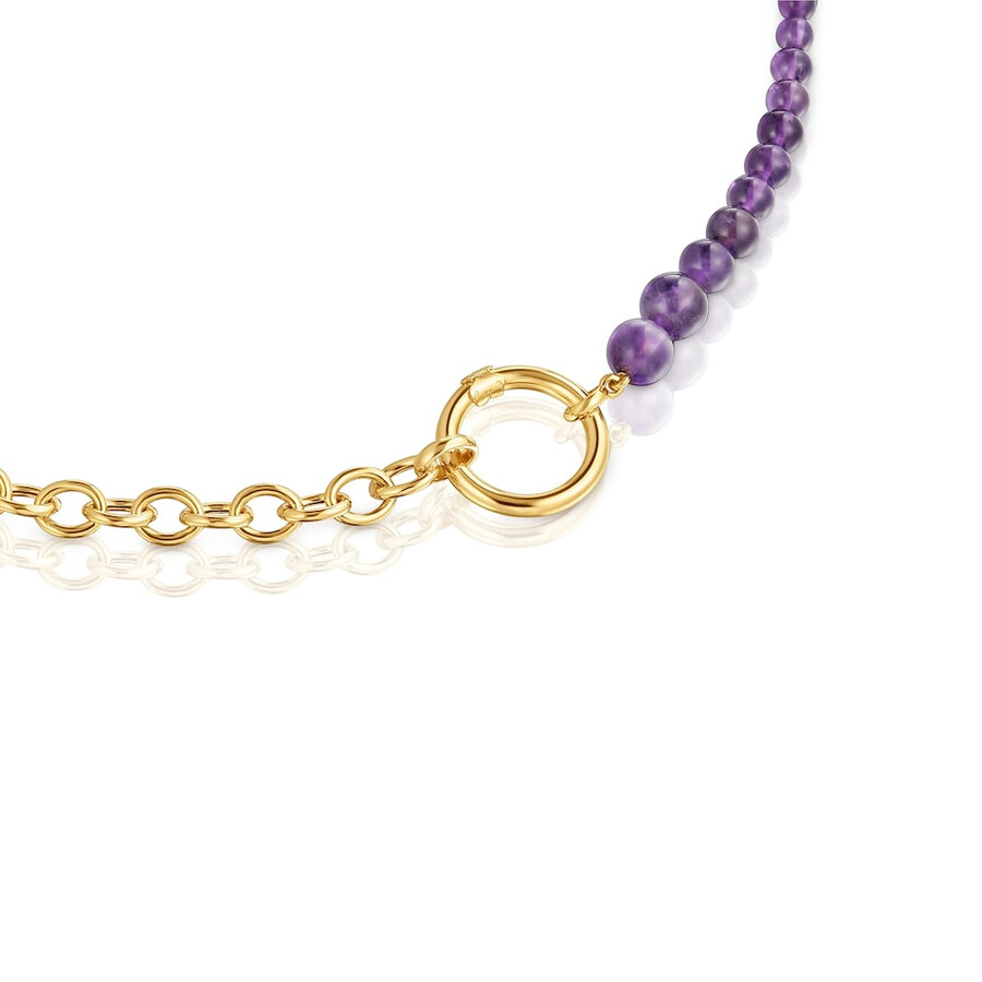 collana con placcatura in oro 18kt su argento e ametista hold