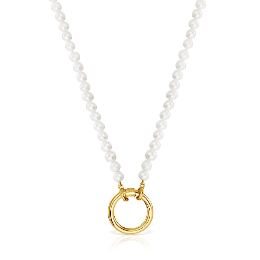 collana con perle coltivate e placcatura in oro 18kt su argento hold