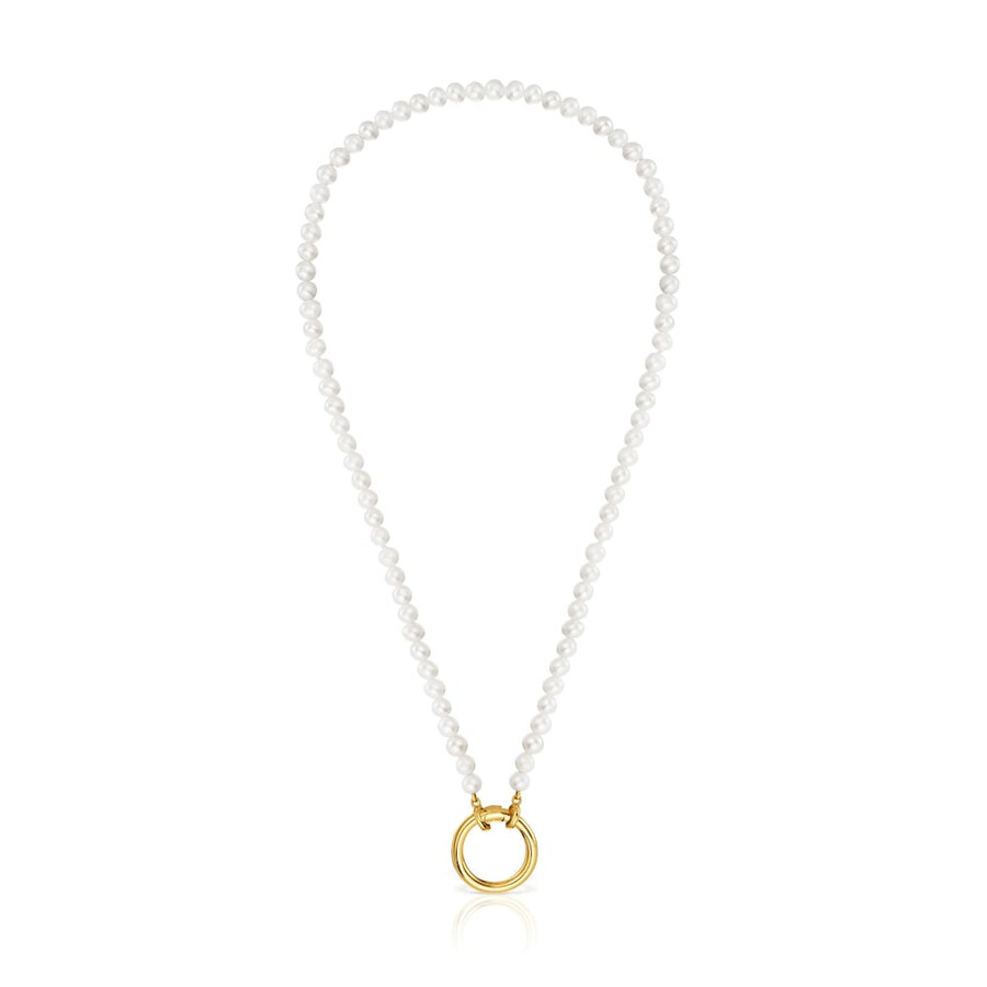 collana con perle coltivate e placcatura in oro 18kt su argento hold