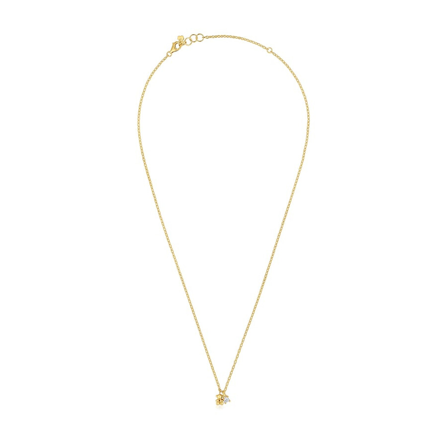 collana corta con placcatura in oro 18kt su argento e diamante bold bear lgd creato in laboratorio