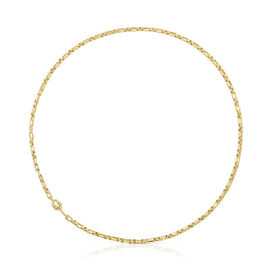 collana a catena quadrata con placcatura in oro 18kt su argento tous manifesto