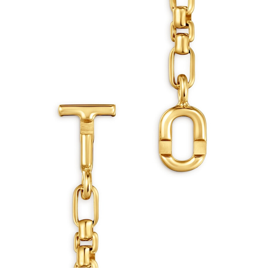 collana a catena quadrata con placcatura in oro 18kt su argento tous manifesto