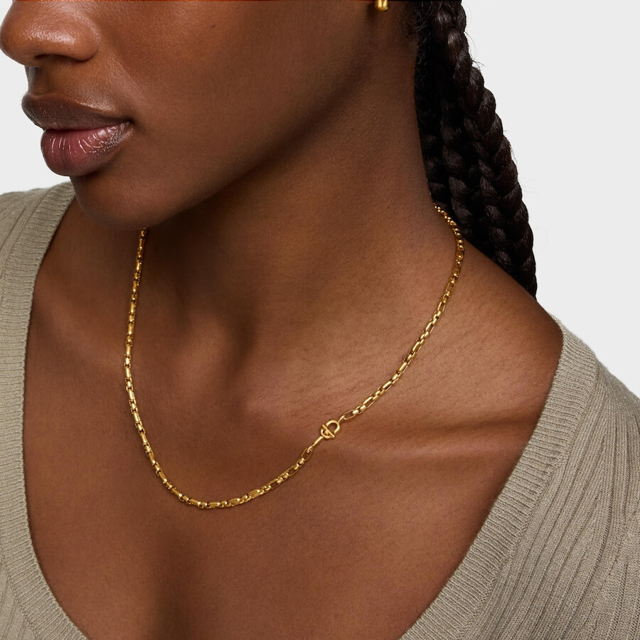 collana a catena quadrata con placcatura in oro 18kt su argento tous manifesto