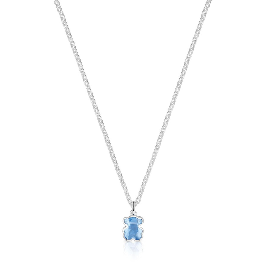 collana corta in argento con spinello blu coltivato in laboratorio icon color lgg