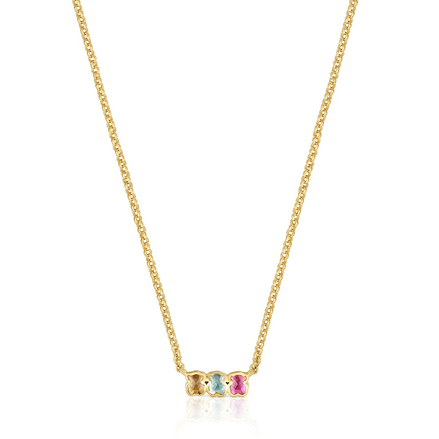 collana corta con placcatura in oro 18kt su argento e pietre preziose coltivate in laboratorio icon color lgg