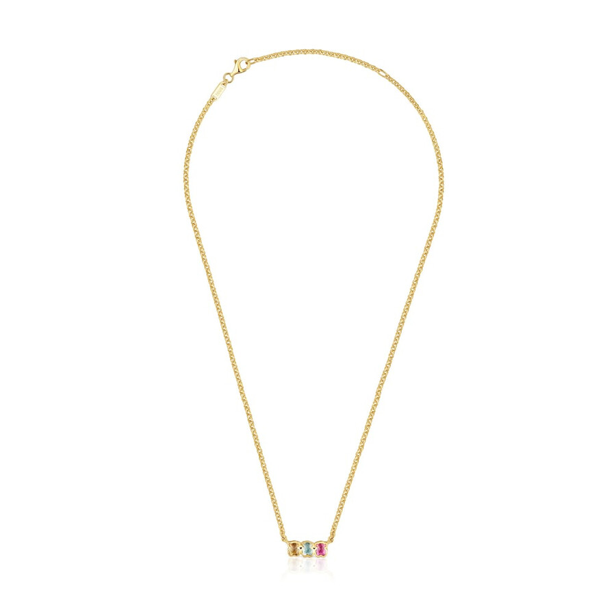 collana corta con placcatura in oro 18kt su argento e pietre preziose coltivate in laboratorio icon color lgg