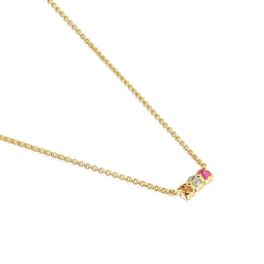 collana corta con placcatura in oro 18kt su argento e pietre preziose coltivate in laboratorio icon color lgg
