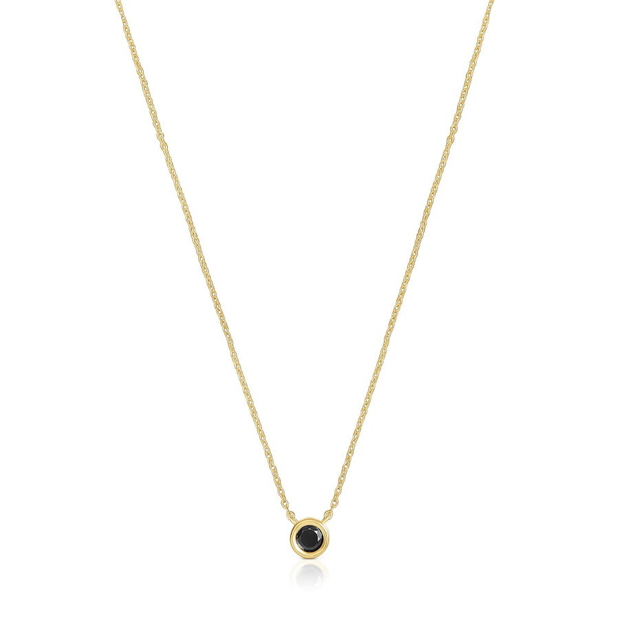 collana corta con placcatura in oro 18kt su argento e spinello nero tous line