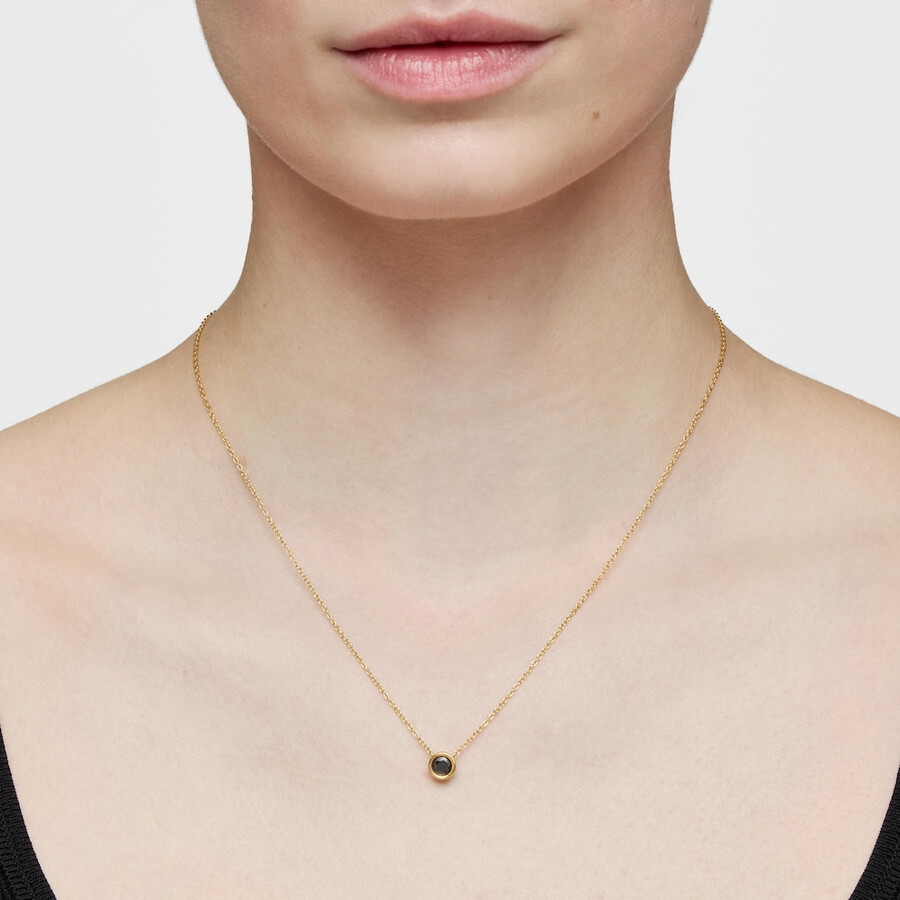 collana corta con placcatura in oro 18kt su argento e spinello nero tous line