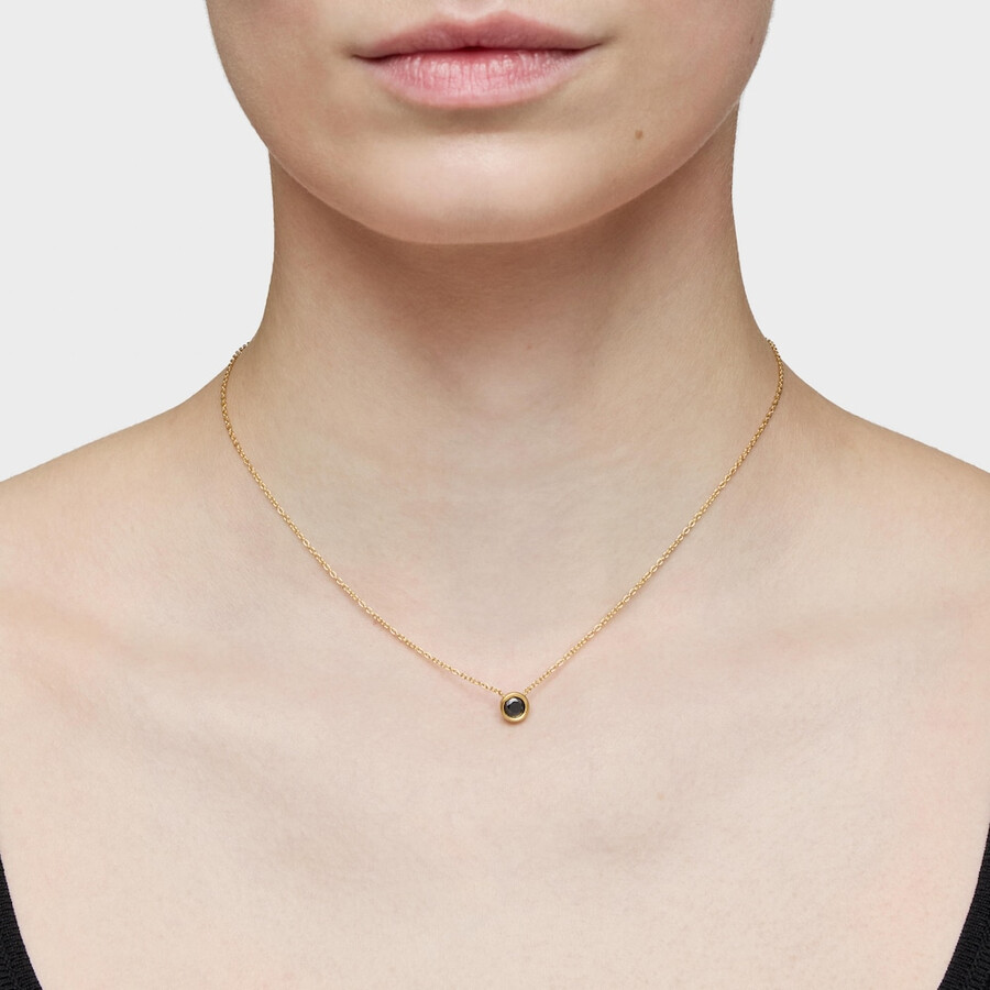 collana corta con placcatura in oro 18kt su argento e spinello nero tous line