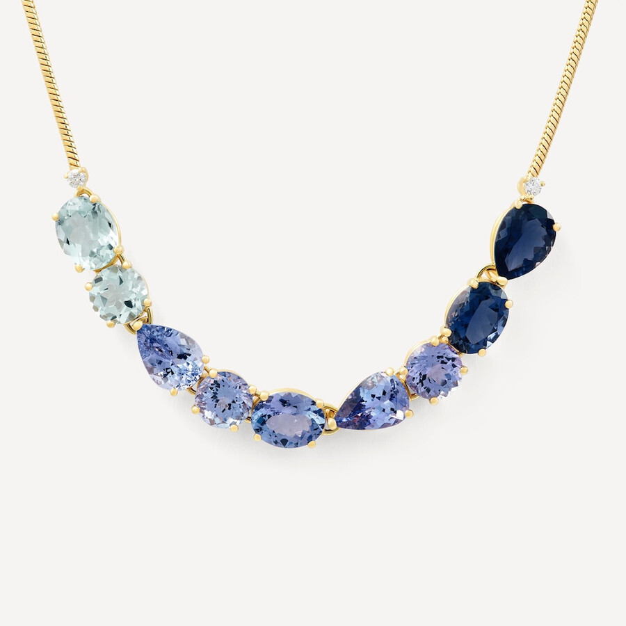 collana in oro con pietre preziose blu e diamanti tous atelier