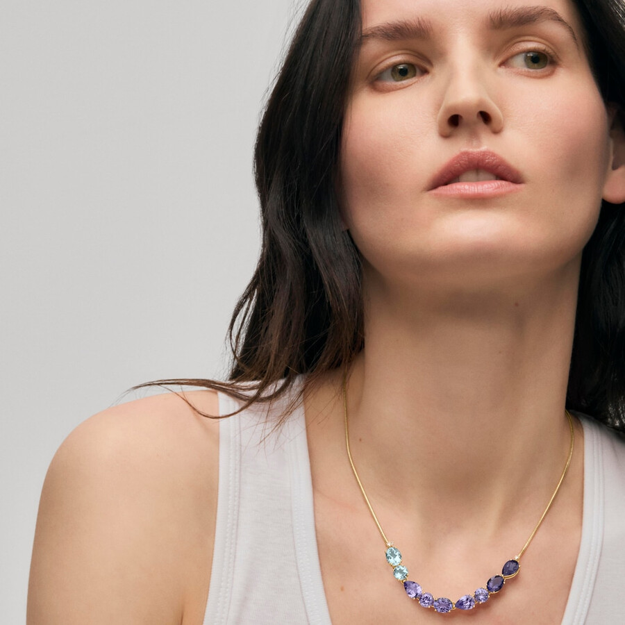 collana in oro con pietre preziose blu e diamanti tous atelier