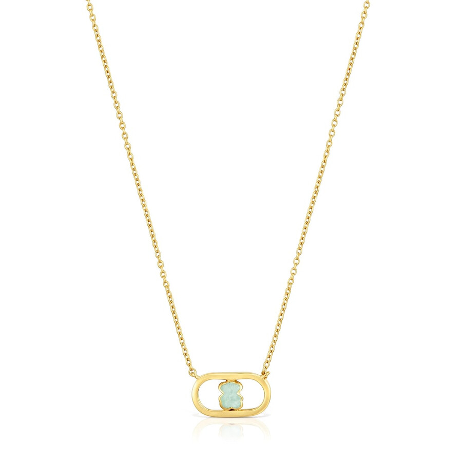 collana con placcatura in oro 18kt su argento e amazzonite tous camille