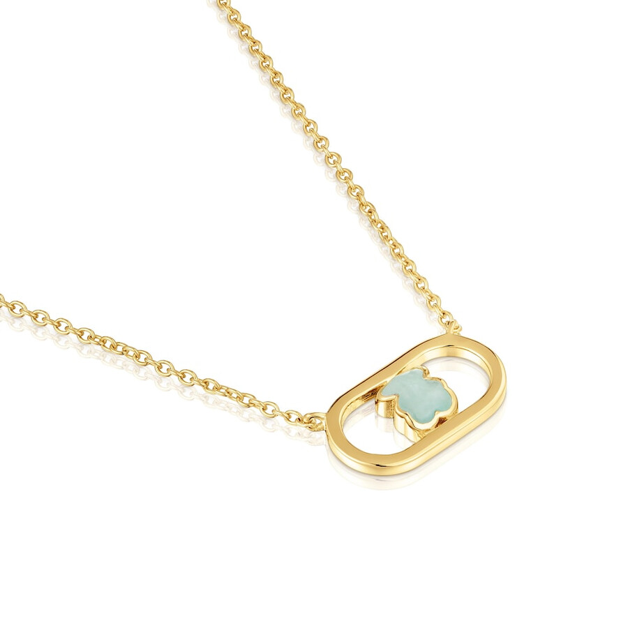 collana con placcatura in oro 18kt su argento e amazzonite tous camille